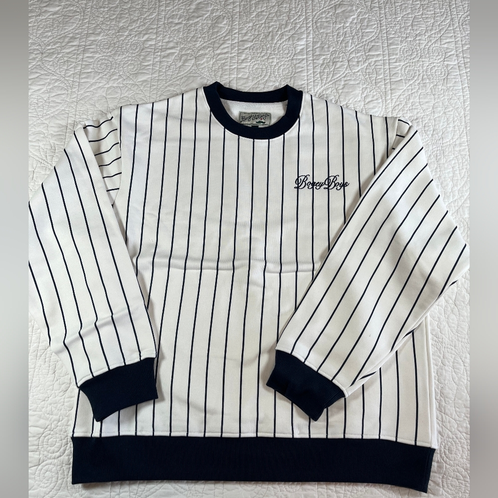 Bogey Boys Blue/White Pinstripe Crewneck-large